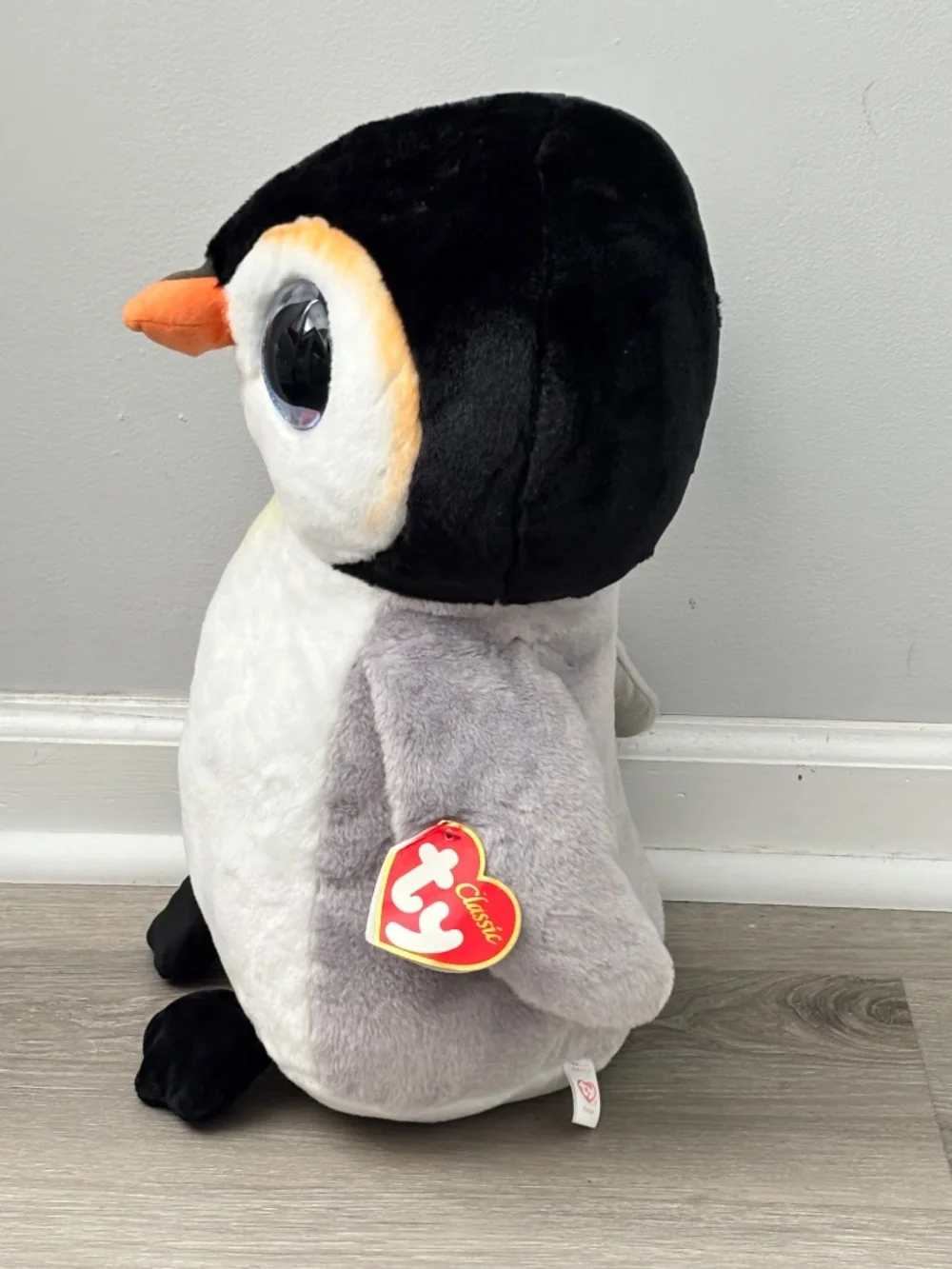 NWT TY Classic Beanie Boo Baby Pongo Penguin Velvety LARGE Plush 16